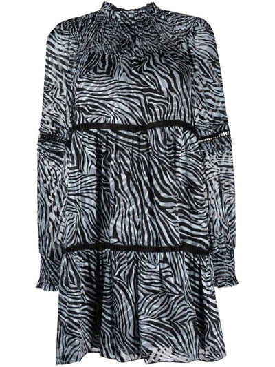 Michael Michael Kors Flounce Dress In Blue