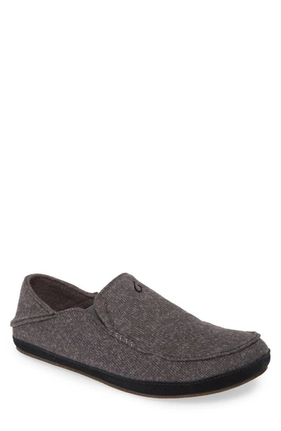 Olukai Moloa Hulu Slip-on In Dark Shadow / Dark Shadow