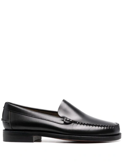 Sebago Polished-leather Loafers In Black