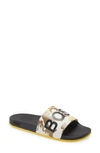 Hugo Boss Bay Slide Sandal In Open Yellow