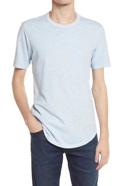 Goodlife Sun Faded Slub Scallop Crew T-shirt In Skyway Blue