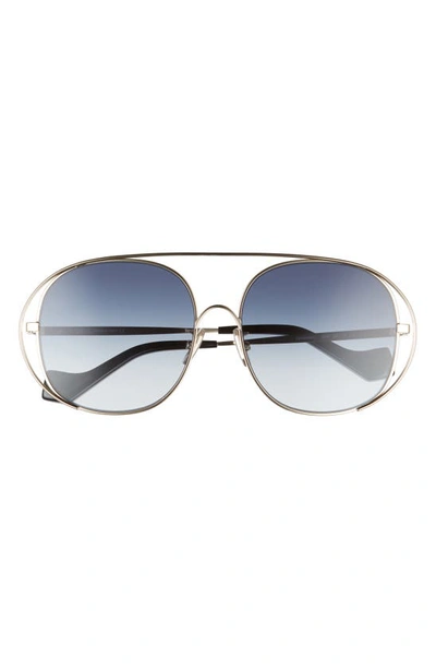 Loewe 59mm Gradient Round Sunglasses In Light Gold/ Gradient Blue