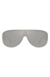 Versace 148mm Shield Sunglasses In Mirror Silver