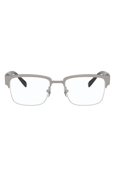 Versace 54mm Rectangle Optical Glasses In Gunmetal