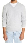 Brunello Cucinelli Men's 2-ply Cashmere V-neck Sweater In Gray