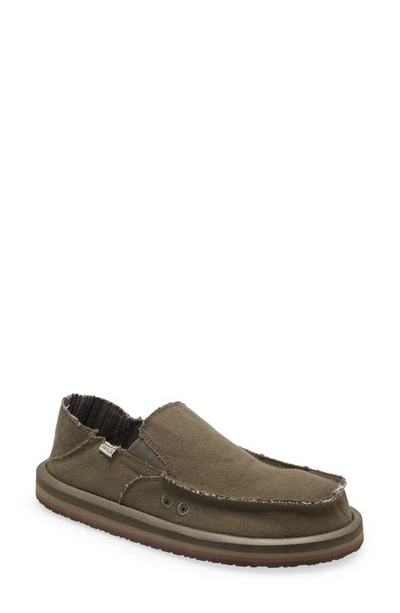 Sanuk Men's Vagabond Slip-on Loafers Men's Shoes In Army