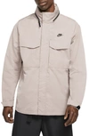 Nike Premium Essentials M65 Unlined Hooded Jacket In Taupe Haze/ Black/ Black