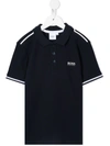 BOSSWEAR LOGO-PRINT PANELLED POLO SHIRT