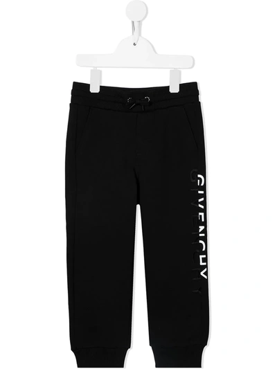 Givenchy Kids' Logo印花直筒运动裤 In Black