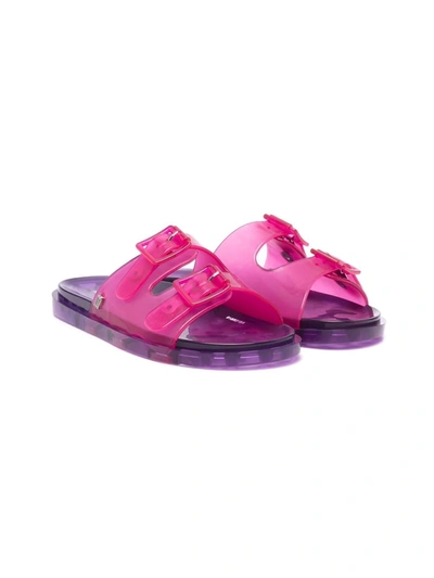 Mini Melissa Kids' Two-tone Buckled Sandals In Pink