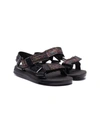 Mini Melissa Metallic Touch-strap Sandals In Black