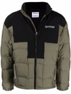 Marcelo Burlon County Of Milan Marcelo Burlon Cross Two-tone Down Jacket In Black,khaki