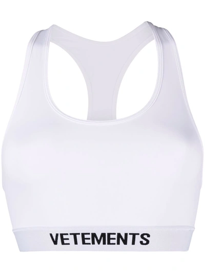 Vetements Logo Tape Racer-back Bralette In White