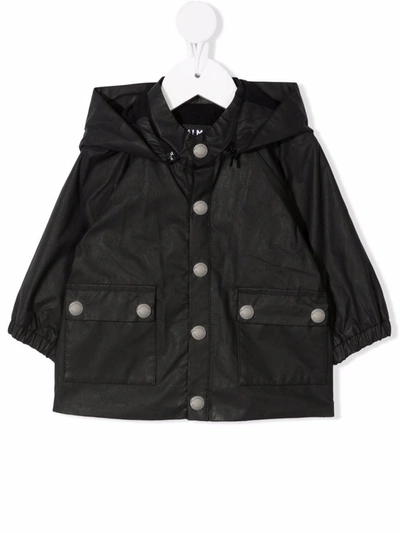 Balmain Babies' Buttoned Rain Coat In Black