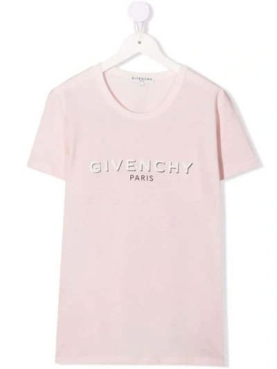 Givenchy Kids' Logo印花短袖t恤 In Pink Pale