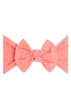Baby Bling Babies' Bow Head Wrap In Coral Rainbow Dot