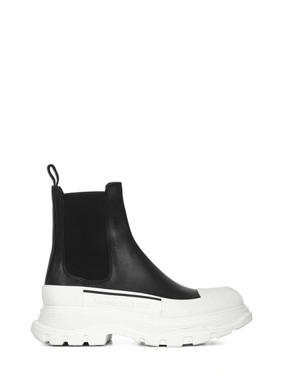 Alexander Mcqueen Women's Black Leather Ankle Boots