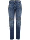 Balmain Stretch Denim Jeans  Blue  Uomo 31 In Blue