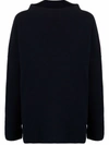 Daniela Gregis Oversized Knit Sweater Mock Neck In Blue