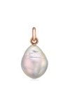 Monica Vinader Nura Baroque Pearl Necklace Enhancer In Pink
