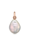 Monica Vinader Nura Baroque Pearl Necklace Enhancer In 18k Rose Gold