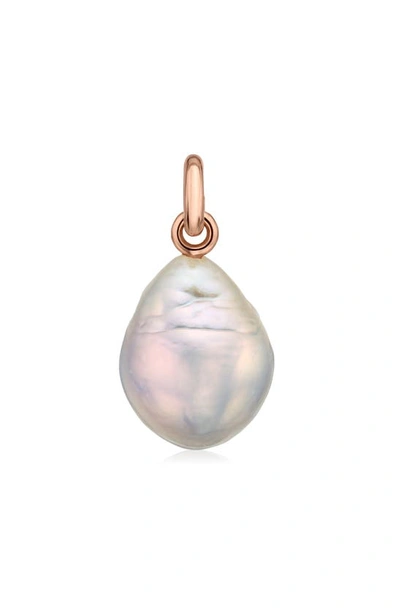 Monica Vinader Nura Baroque Pearl Necklace Enhancer In Gold/ Pearl