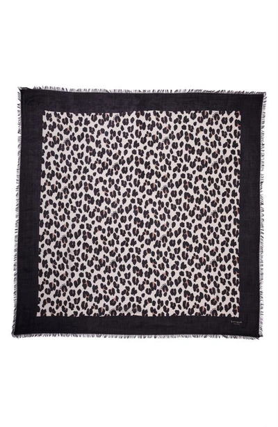 Kate Spade Forest Feline Square Scarf In Calcium