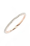 Monica Vinader Diamond Eternity Ring In Diamond/ Rose Gold