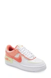 Nike Air Force 1 Shadow Sneakers In White/ Magic Ember/ Crimson