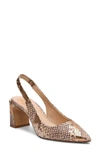 Vince Camuto Hamden Slingback Pointed Toe Pump In Gold Soft Snake Leather