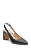 Vince Camuto Hamden Womens Leather Pointed Toe Slingback Heels In Black Leather