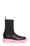 Givenchy Squared Flat Leather Chelsea Ankle Boots In Black