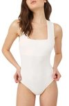 Free People Intimately Fp She's So Sleek Thong Bodysuit In Ecru