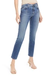 Ag Mari High Waist Raw Hem Slim Straight Jeans In Belgrave