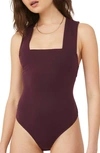 Free People Intimately Fp She's So Sleek Bodysuit In Eggplant