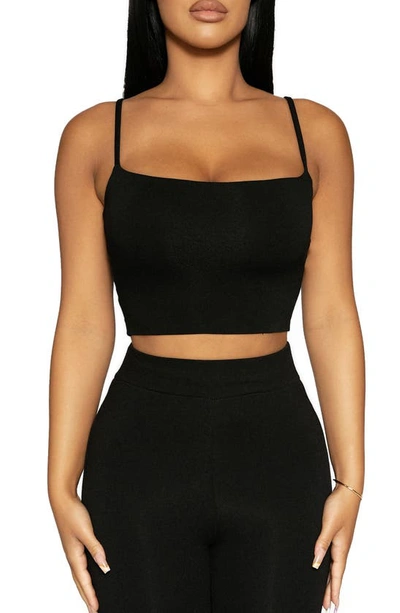 Naked Wardrobe The Nw Solid Vibes Crop Top In Black