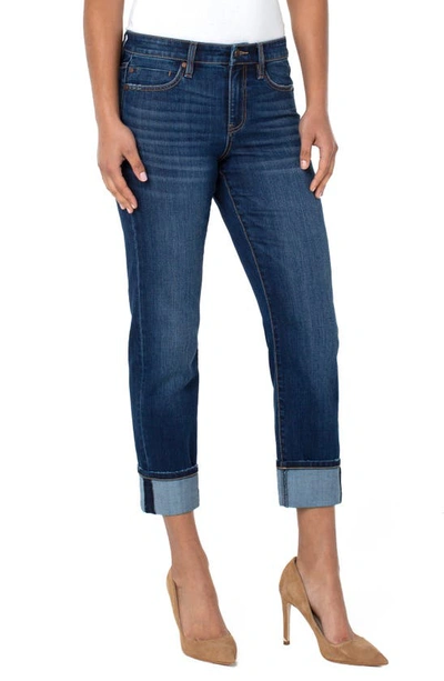 Liverpool Los Angeles Marley Cuffed High Rise Ankle Straight Girlfriend Jeans In Bartlett In Bartlett