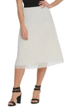 Dkny Sportswear Pleated Skirt In Ivory Dot