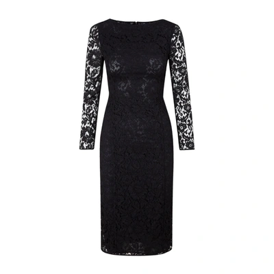 Valentino Lace Midi Dress In Black