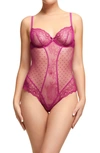 Dita Von Teese Fiamma Underwire Bodysuit In Magenta