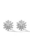David Yurman Sterling Silver Petite Starburst Stud Earrings With Diamonds In Silver