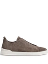 ERMENEGILDO ZEGNA TRIPLE STITCH SLIP-ON SNEAKERS