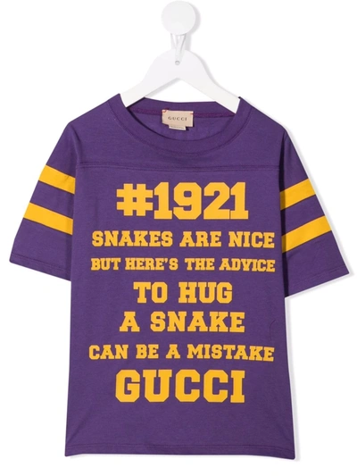 Gucci Kids' Logo-print Cotton T-shirt In Purple