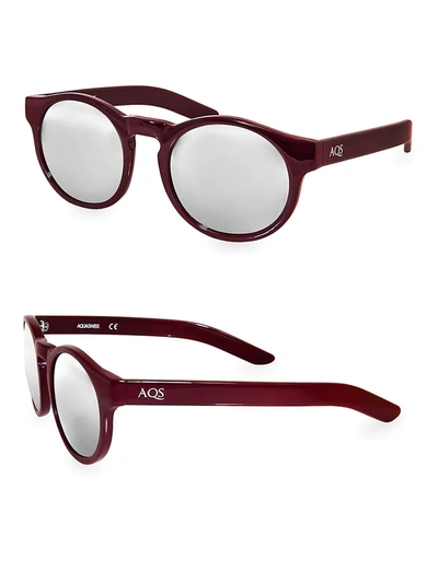 Aqs Women's Benni 49mm Round Sunglasses - Burgundy