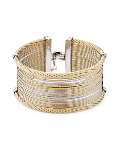 Alor Women's Classique Wide Steel & 18k Gold Cuff Bracelet