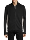 FRENCH CONNECTION MEN'S STAND COLLAR FULL-ZIP JACKET - BLACK WHITE - SIZE XXL,0400012042025