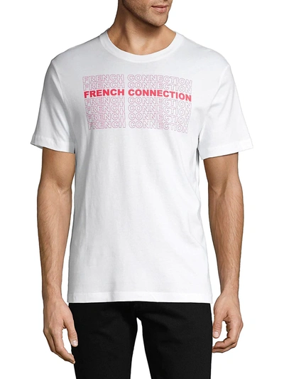 French Connection Men's Graphic Logo Cotton Tee - White - Size L