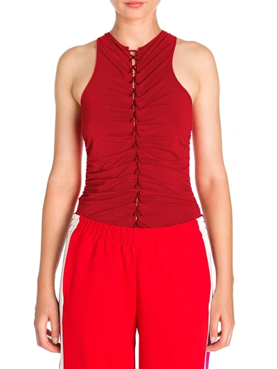 Ben Taverniti Unravel Project Women's Lace-up Racerback Bodysuit - Red - Size M