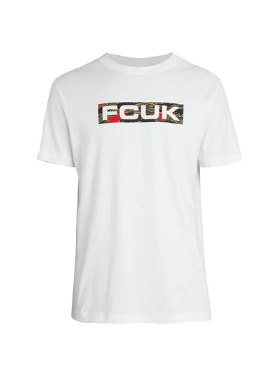 French Connection Men's Fcuk Camo Logo T-shirt - White - Size M