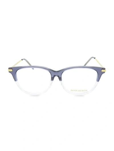 Boucheron Women's 51mm Colorblock Oval Optical Glasses - Purple Yellow